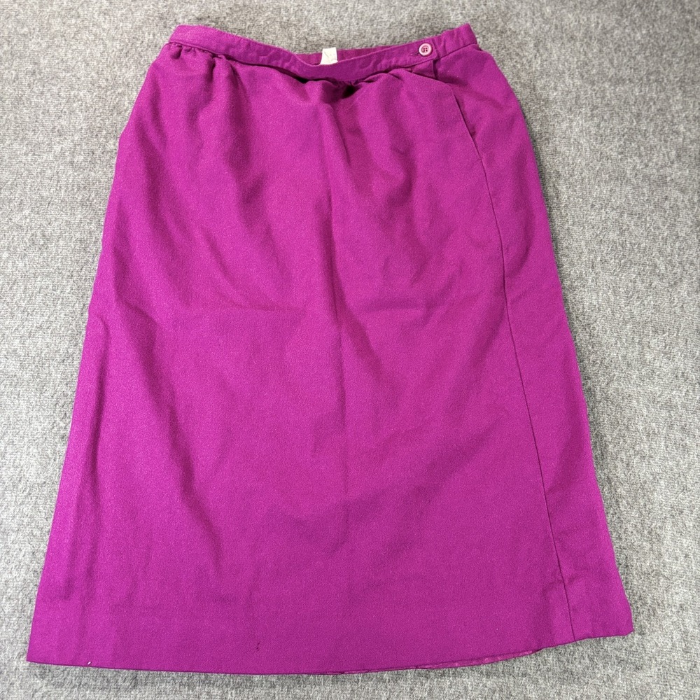 Pendleton Woolen Mills Wool Skirt Purple Magenta Straight Vintage USA‎ Made 12